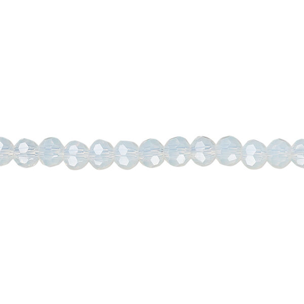 Bead 1pk 32 facets translucent clear frosted, Celestial Crystal® 4mm round 15.5-16 inch image number 0