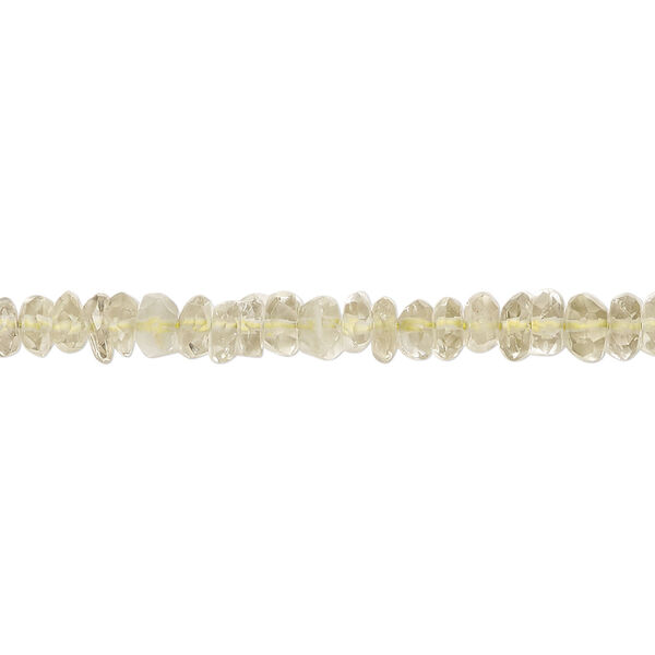 Lemon quartz 1pkg1, hand-cut tumbled faceted rondelle bead, 13 inch 4x2mm image number 0