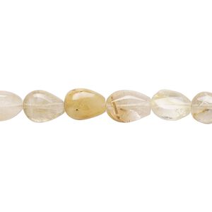 Golden rutilated quartz 1pkg1, hand-cut puffed teardrop bead natural 8 inch 8x7mm-12x7mm
