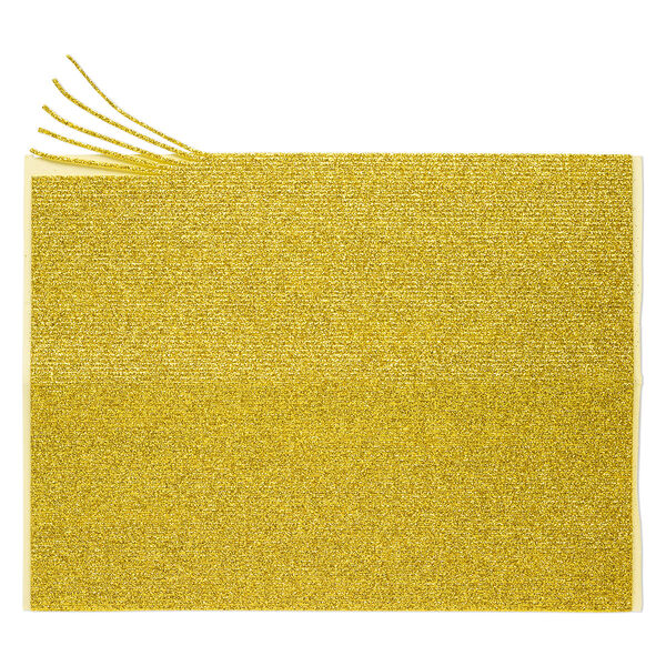 Adhesive strip, Art Edge™, EVA foam, gold glitter, 2mm. Sold per 10-inch sheet. image number 0