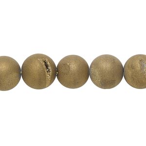 Druzy agate 1pkg1, matte round bead 8 inch 10mm