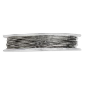 Beading wire, Tigertail™, nylon-coated stainless steel, clear, 3 strand, 0.015-inch diameter. Sold per 30-foot spool.