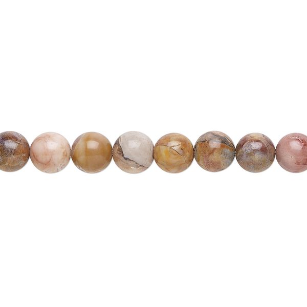 Venus jasper 1pkg1, round bead natural 15.5-16 inch 6mm image number 0