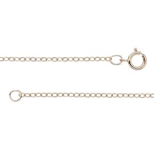 Chain 1pkg1 Gossamer™, 14Kt rose gold-filled, 1.7mm flat cable, 18 inches with springring clasp.