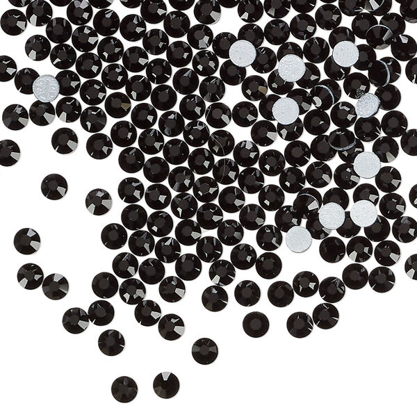 Flat back 1440pk jet foil back, Preciosa MAXIMA Czech crystal hotfix rhinestone 2.7-2.9mm chaton rose round SS10 image number 0