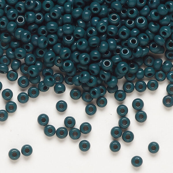 Seed bead, Preciosa Ornela Czech glass, pkg/500g, #8 rocaille, opaque emerald green, (53270). image number 0