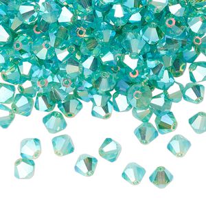 Bead 24pk Caribbean Sea AB 2X, Preciosa Czech crystal 5mm bicone