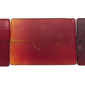Bead 1pkg1 glass, translucent red, 35x24mm-36x25mm flat rectangle, 15 inches.
