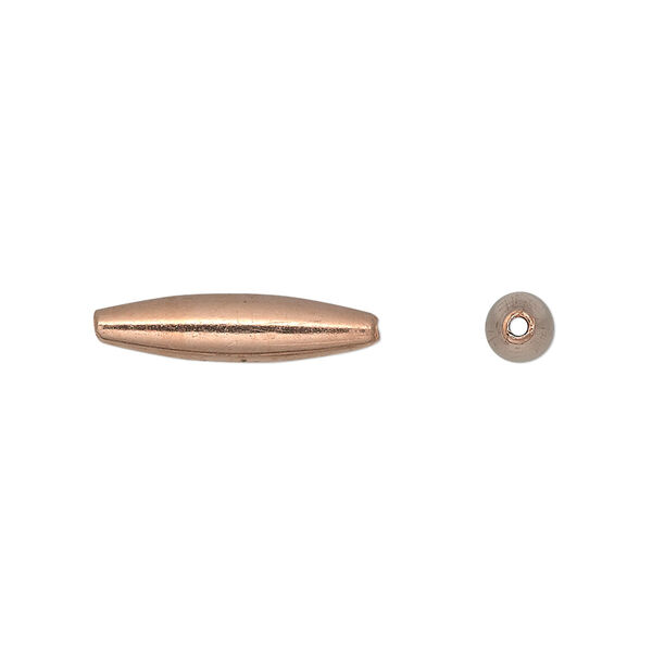 Bead, copper, 19x4.5mm smooth oval. Sold per pkg of 50. image number 0