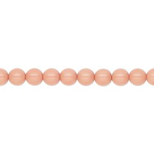 Pearl 500pk salmon rose, Preciosa Czech crystal 5mm round