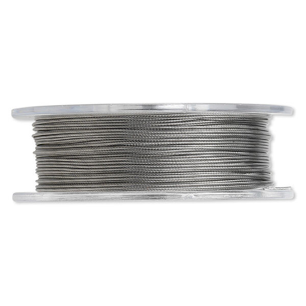 Beading wire, Tigertail™, nylon-coated stainless steel, clear, 7 strand, 0.020-inch diameter. Sold per 30-foot spool. image number 0
