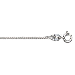 Chain 1pkg1 sterling silver foxtail, 1.3mm round / mixed clasp, Gossamer™ 18 inch