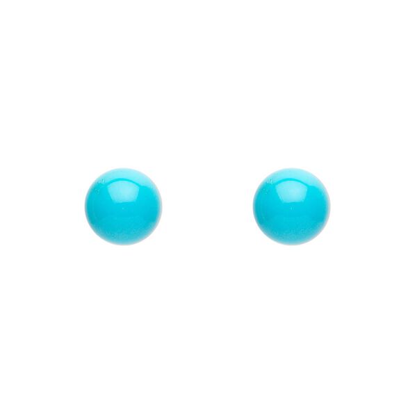 Sleeping beauty turquoise 1pkg2, half-drilled round bead natural 8mm image number 0