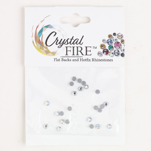 Flat back 24pk crystal AB foil back, Crystal Fire® 2.8-2.9mm hotfix flower SS10 image number 0