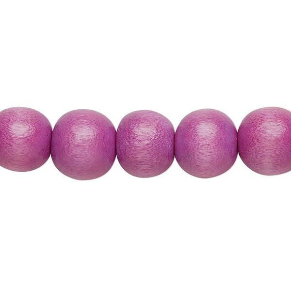 Bead 1pkg1, Taiwanese cheesewood (dyed / waxed), lavender, 9-10 round, 15-1/2 to 16 inches. image number 0