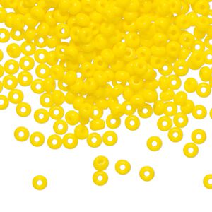 Seed bead, Preciosa Ornela Czech glass, pkg/50g, #8 rocaille, opaque yellow, (83130).