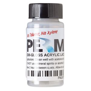 Top coat, PermaLac®NT, crystal clear, pkg/0.7-fluid-ounce bottle, transparent crystal clear, semi-gloss.