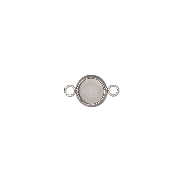 Link, stainless steel, 8mm round with 6mm round setting. Sold per pkg of 4. image number 0