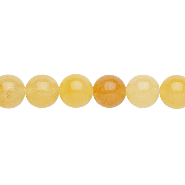 Bead, golden "jade" (quartz) (natural), 8mm round, B grade, Mohs hardness 7. Sold per 15-1/2" to 16" strand. image number 0