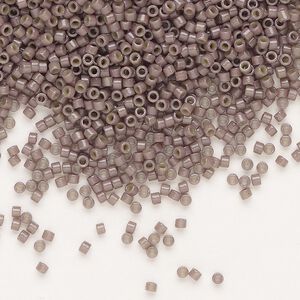 Seed bead, Delica®, glass, pkg/7.5g, #11 round, Duracoat® opaque outside dyed taupe (DB-2365).
