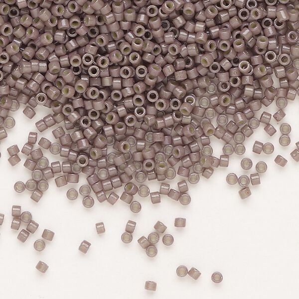 Seed bead, Delica®, glass, pkg/7.5g, #11 round, Duracoat® opaque outside dyed taupe (DB-2365). image number 0