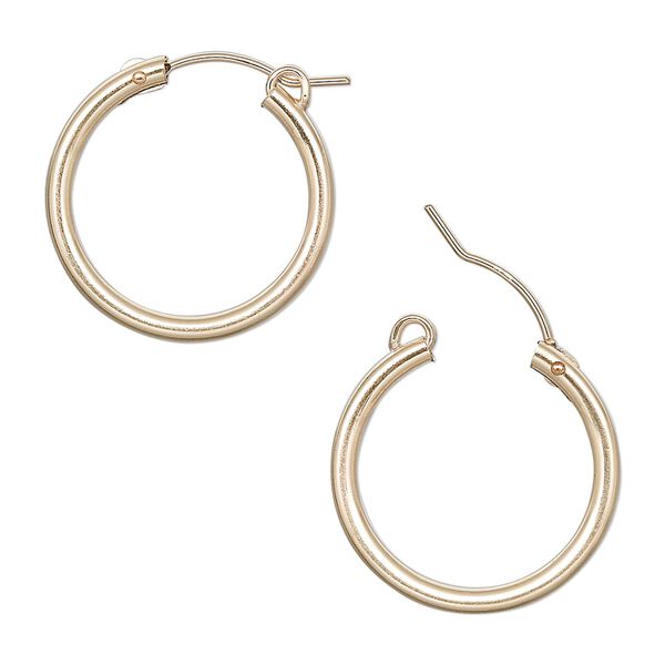 Earring, 14Kt gold-filled, 22mm flexible round hoop with latch-back closure. Sold per pair. image number 0