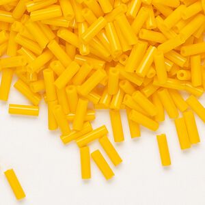 Bead, Preciosa Ornela Czech glass, bugle bead, pkg/500g, #3, opaque orange, (93110).