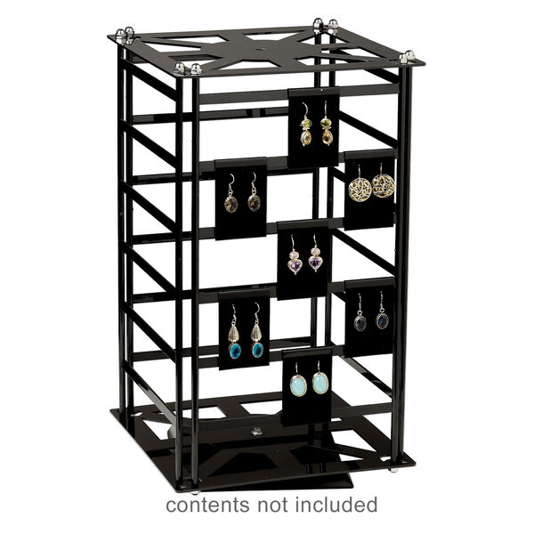 Display, acrylic, black, 17.25 x 9.75 x 9.75 inch revolving square. Sold individually. image number 1