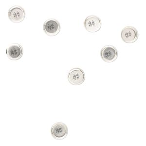 Bezel cup, sterling silver, solid back, 5mm round. Sold per pkg of 10.