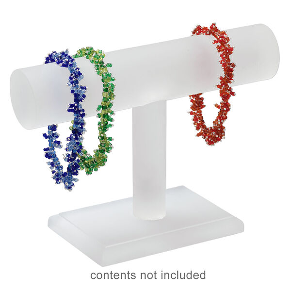 Display, bracelet, acrylic, frosted white, 4-1/2 x 6-1/2 x 2-1/2 inches. Sold individually. image number 1