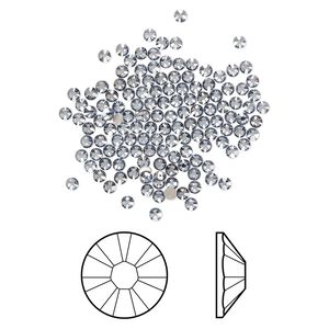 Flat back 144pk crystal blue shade foil back, Crystal Passions® 1.7-1.9mm rose round SS5 2058