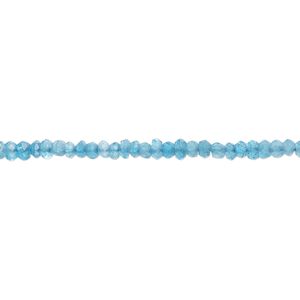 Neon blue apatite 1pkg1, hand-cut faceted rondelle bead natural 13 inch 2-3mm