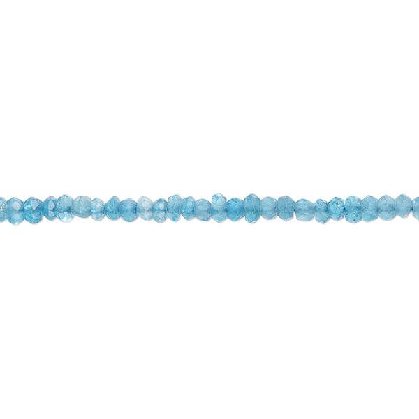 Neon blue apatite 1pkg1, hand-cut faceted rondelle bead natural 13 inch 2-3mm image number 0