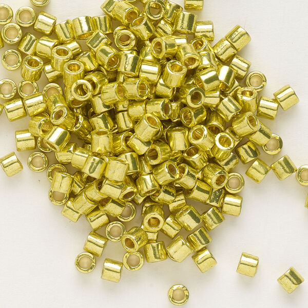 Seed bead, Delica®, glass, pkg/7.5g, #8 round, Duracoat® opaque galvanized zest (DBL-1835). image number 0