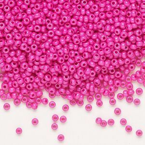 Seed bead, Preciosa Ornela, glass, opaque Terra Intensive magenta, #11 rocaille. Sold per 500-gram pkg.