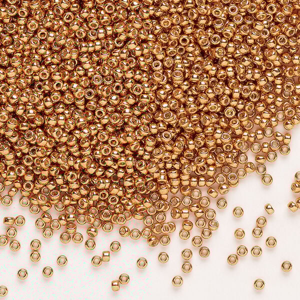 Seed bead, Miyuki 1pkg35g glass, #15 rocaille, Duracoat&reg; opaque galvanized muscat (RR-4206) image number 0