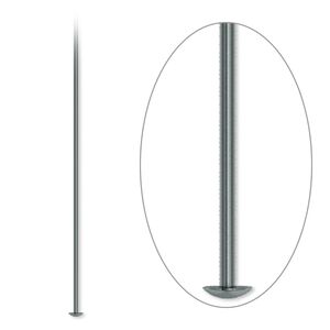 Head pin, gunmetal-plated brass, 3 inches, 21 gauge. Sold per pkg of 100.