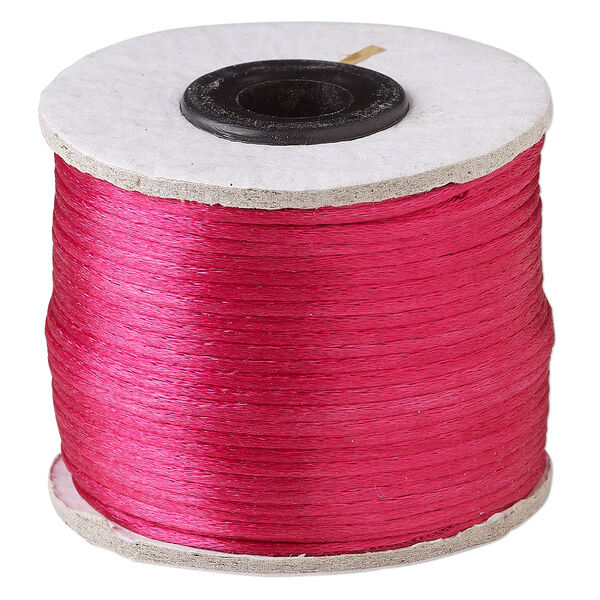 Cord, Satinique™, satin, dark pink, 1mm. Sold per 200-foot spool. image number 0