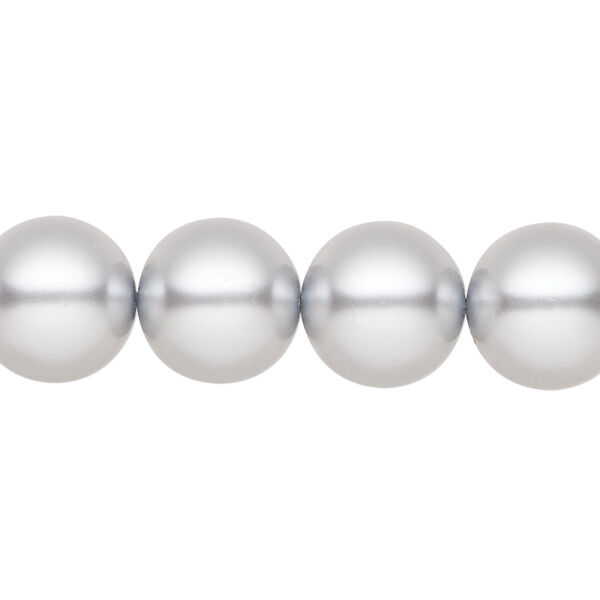 Pearl 30pk light grey, Preciosa Czech crystal 12mm round image number 0