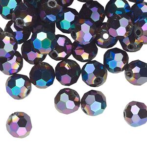 Bead 72pk crystal peacock shadow, Celestial Crystal® 8mm round
