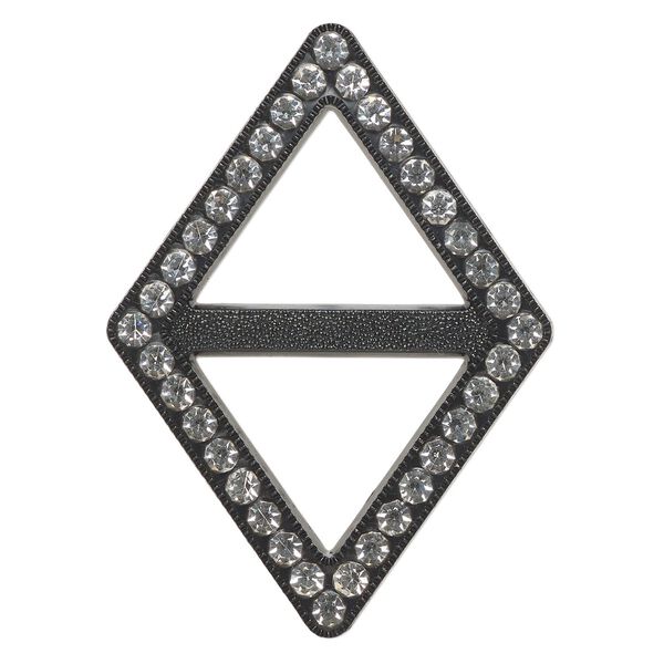 Focal, plastic, black and clear, 2-3/4x2-inch undrilled diamond with 31mm bar. Sold individually. image number 0