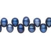 Freshwater pearl 1pkg1, top-drilled rice, 15 inch dark blue 7x6mm-9x7mm cultured image number 0