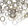 Jump ring mix, mix-plated brass / steel / aluminum / pewter (tin-based alloy), 2-18mm round and oval, 2.3-13.3mm inside diameter, 18-19 gauge. Sold per 10-gram pkg, approximately 100-130 jump rings. image number 0