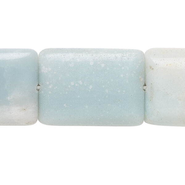 Bead, amazonite (natural), 25x18mm flat rectangle, B grade, Mohs hardness 6 to 6-1/2. Sold per 15-1/2" to 16" strand. image number 0