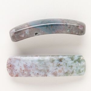 Fancy jasper 1pkg2, curved rectangle link natural 35x9mm-38x10mm