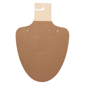 Necklace / earring card, flocked plastic, camel, 9-1/2 x 6-1/2 inches. Sold per pkg of 10.