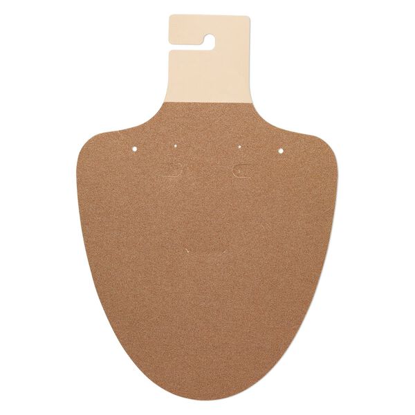 Necklace / earring card, flocked plastic, camel, 9-1/2 x 6-1/2 inches. Sold per pkg of 10. image number 0