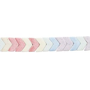 Bead, porcelain, opaque matte multicolored, 6.5x4mm chevron. Sold per 15-1/2" to 16" strand, approximately 110 to 130 beads.