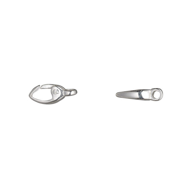 Clasp, triggerless lobster claw, sterling silver, 9x5mm marquise. Sold individually. image number 0