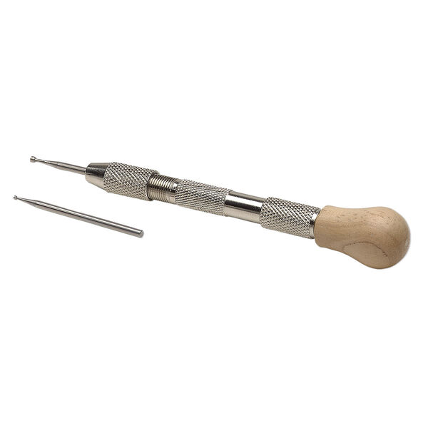 Wire rounder set, rubberwood and steel, 4 inches with 1.2mm and 1.8mm burr cup heads. Sold per 3-piece set. image number 0